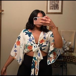 Floral Wrap Top